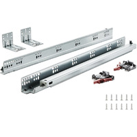 VEVOR 6 Pairs of 21 Inch Drawer Bottom Side Mount Rails, Heavy Duty Full Ball Bearing Extension Steel Track, Soft-Close Noiseless Guide Glides Cabinet Kitchen Runners with Locking Mechanism, 100 Lbs