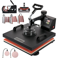 VEVOR Heat Press Machine 15x15Inch 8pcs 1050W Combo Digital Multifunctional Sublimation Heat Transfer Machine Dual LED Display for T Shirts Hat Mug Cap Plate Swing Away Design