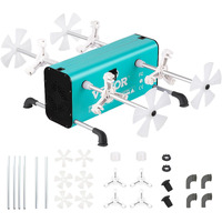 VEVOR 4 Cup Turner, 2 Speeds Multiple Tumbler Spinner Rotator Machine Kit with 4 Removable and Adjustable Arms, Mute Motor, Aluminum Alloy Frame, 4 Independent Switches for DIY Glitter Crafts(Green)