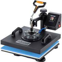 VEVOR Heat Press Machine, 6 in 1 Combo Heat Press, 15" x 15" Heat Transfer Machine 360-Degree Swing Away Digital Shirt Printing, Multi-function Heat Transfer Sublimation for T Shirts Hat Mug Plate Cap