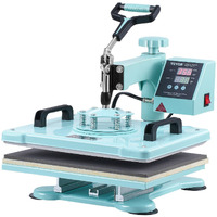 Heat Press Machine 12x15 in 5 in 1 with 30oz Tumbler Press T-Shirts Green