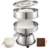 VEVOR Automatic Sieve Shaker Included 12 Mesh + 80 Mesh Flour Sifter Electric Vibrating Sieve Machine 110V 50W Sifter Shaker Machine 1150 r/min for Rice & Herbal Powder Particles