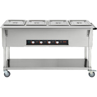 VEVOR 4-Pan Commercial Food Warmer, 4 x 20.6QT Electric Steam Table, 2000W Professional Buffet Catering Food Warmer with 4 Wheels (2 Lockable), Food Grade Stainless Steel Server for Party Restaurant