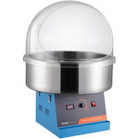 VEVOR Electric Cotton Candy Machine, 1000W Candy Floss Maker, Commercial Cotton Candy Machine with Cover, Stainless Steel Bowl, and Sugar Scoop, Perfect for Home Kids Birthday, Family Party (Blue)