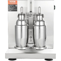VEVOR Milkshake Maker Machine, 120W Commercial Milk Tea Shaker Machine, Double Head Milk Shake Mixer Machine, 0-180s Adjustable Milkshake Blender, with 750 ml Stainless Steel Cup, for Milk Tea Store