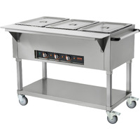 VEVOR 3-Pan Commercial Food Warmer, 3 x 20.6QT Electric Steam Table, 1500W Professional Buffet Catering Food Warmer with 4 Wheels (2 Lockable), Food Grade Stainless Steel Server for Party Restaurant