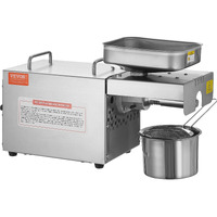 VEVOR Electric Oil Press Machine, 700W Stainless Steel Oil Extractor Machine, 140C / 284F Constant Temperature, Hot Press Oil Expeller for Pressing Peanuts, Sesame Seeds, Rapeseed, Tea Seeds