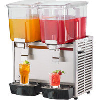 VEVOR Commercial Beverage Dispenser, 13.6 Qt 12L 2 Tanks Ice Tea Drink Machine, 280W 304 Stainless Steel Juice Dispenser with 41F-53.6F Thermostat Controller, for Cold Drink Restaurant Hotel Party