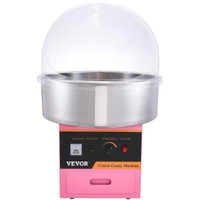 VEVOR Electric Cotton Candy Machine, 1000W Candy Floss Maker, Commercial Cotton Candy Machine with Stainless Steel Bowl, Sugar Scoop, and Cover, Perfect for Home Kids Birthday, Family Party Pink