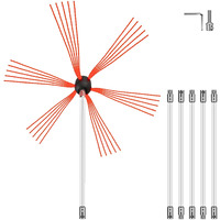VEVOR Chimney Sweep Kit 20FT Length, Chimney Brush Kit with 6 Nylon Flexible Rods, Rotary Chimney Cleaning Kit Driven by Drill, Chimney Cleaning Tool Kits for Sweeping Fireplace Flue