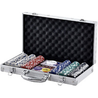 VEVOR Poker Chip Set, 300-Piece Poker Set, Complete Poker Playing Game Set with Aluminum Carrying Case, 11.5 Gram Casino Chips, Cards, Buttons and Dices, for Texas Hold'em, Blackjack, Gambling