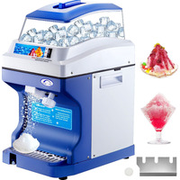 VEVOR 110V Commercial Ice Shaver Crusher 441LBS/H with 11LBS Hopper, 300W Tabletop Electric Snow Cone Maker 320 RPM Rotate Speed Perfect For Parties Events Snack Bar