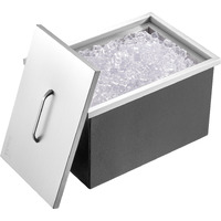 VEVOR Drop in Ice Chest, 22"L x 17"W x 12"H Stainless Steel Ice Cooler, Commercial Ice Bin with Cover, 40 qt Outdoor Kitchen Ice Bar, Drain-pipe and Drain Plug Included, for Cold Wine Beer
