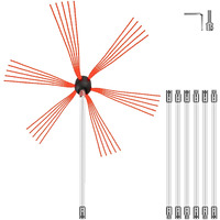 VEVOR Chimney Sweep Kit 23FT Length, Chimney Brush Kit with 7 Nylon Flexible Rods, Rotary Chimney Cleaning Kit Driven by Drill, Chimney Cleaning Tool Kits for Sweeping Fireplace Flue