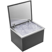 VEVOR Drop in Ice Chest, 20"L x 16"W x 13"H Stainless Steel Ice Cooler, Commercial Ice Bin with Hinged Cover, 40 qt Outdoor Kitchen Ice Bar, Drain-pipe and Drain Plug Included, for Cold Wine Beer