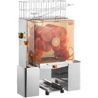VEVOR Commercial Orange Juicer Machine, 120W Automatic Juice Extractor, Stainless Steel Orange Squeezer for 20 Oranges Per Minute, with Pull-Out Filter Box, PC Cover, 2 Peel Collecting Buckets