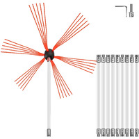 VEVOR Chimney Sweep Kit 33FT Length, Chimney Cleaning Tool Kits with 10 Nylon Flexible Rods, Chimney Brush Kit Driven by Drill for Sweeping Fireplace