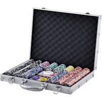 VEVOR Poker Chip Set, 500-Piece Poker Set, Complete Poker Playing Game Set with Aluminum Carrying Case, 11.5 Gram Casino Chips, Cards, Buttons and Dices, for Texas Hold'em, Blackjack, Gambling