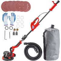 VEVOR Drywall Sander 850W Electric, Electric Sander Variable Speed 800-1750RPM, Drywall Sander Foldable Sheetrock Sander, with Telescope Handle, Vacuum Bag Drywall Sanders 6 Sand Pads