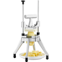 VEVOR Commercial Vegetable Fruit Chopper 3/8?Blade Heavy Duty Professional Food Dicer Kattex French Fry Cutter Onion Slicer Stainless Steel for Tomato Peppers Potato Mushroom, Sliver