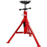 VEVOR Pipe Jack Stand with 4-Ball Transfer V-Head and Folding Legs 1500LB Welding Pipe Stand Adjustable Height 28-52IN 1107A-type Pipe Jacks for Welding