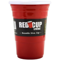 Red Cup Living 24 Oz Red Cups - Reusable Large Plastic Cups, Ideal for Parties & Travel | Leak-Proof Coffee Tumbler, Valentine's Gifts, BPA-Free (1, 24 Oz)
