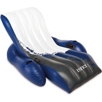 Intex Floating Recliner Inflatable Lounge, 71In X 53In, Multicolor