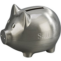 Pig Bank, Small, Pewter Finish. [Electronics]