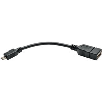 Tripp Lite U052-06N Micro Usb To Otg Host Adapter Cable 5-Pin Micro Usb A/A M/F 6-In, Black