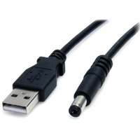 Startech.Com 2M Usb To Type M Barrel Cable - Usb To 5.5Mm 5V Dc Cable - Usb To Barrel Jack 5V Dc Plug (Usb2Typem2M) Black