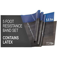 Theraband Resistance Band Set, Professional Latex Elastic Bands For Upper & Lower Body & Core Exercise, Physical Therapy, Lower Pilates, At-Home Workouts, And Rehab, 5 Foot, Blue & Black, Advanced
