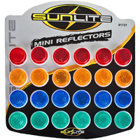 Sunlite Carded 1"" Reflectors, Card Of 24, Assorted Colors