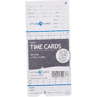 Pyramid Time Systems 42415 Genuine And Authentic Time Cards For 2500, 2600 & 2650 Auto Aligning Time Clocks, 100/Pk, Teal/Orange