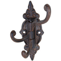 Cast Iron Vintage Antique Victorian Swing Arm Swivel Wall Hook Hall Tree 3 Hooks