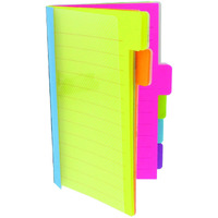 Redi-Tag Divider Sticky Notes, Tabbed Self-Stick Lined Note Pad, 60 Ruled Notes, 4 X 6 Inches, Assorted Neon Colors (29500)