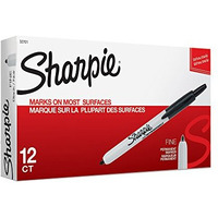 Sharpie 32701 Retractable Permanent Markers, Fine Point, Black, 12 Count