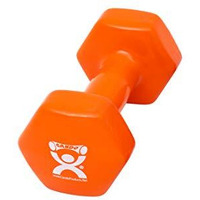 Cando Vinyl-Coated Cast Iron Dumbbells, 10 Lb., Individual, Orange