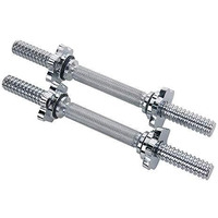 Sunny Health & Fitness 14 In Threaded Chrome Dumbbell Bar Pairs With Ring Collars - Stdbh-14