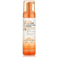 Giovanni 2Chic Ultra-Volume Foam Styling Mousse - Daily Volumizing Formula With Papaya & Tangerine Butter, Promotes Weightless Control For Fine Limp Thin Hair, No Parabens, Color Safe - 7 Oz