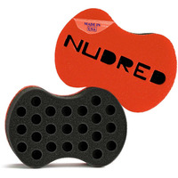 Nudred Hair Sponge For Black Menwomen, Hair Twisting Spongetwist And Curl Sponge Brush, Barber Curling Care Tool Brushes For Afro Curly Styling Dreads, Curls, & Coils, Large Holes (Red)