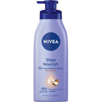 Nivea Shea Nourish Body Lotion, Dry Skin Lotion With Shea Butter, 16.9 Fl Oz Pump Bottle