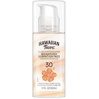 Hawaiian Tropic Weightless Hydration Lotion Sunscreen For Face Spf 30, 17Oz  Travel Size Face Sunscreen, Oil Free, Sunblock Face, Mini Sunscreen Spf 30, 17Oz