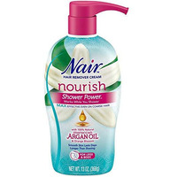 Nair Hair Remover Cream Nourish Shower Power Moroccan Argan Oil, 13 Oz.