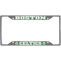 Fanmats 14839 Boston Celtics Chrome Metal License Plate Frame, Team Colors, 6.25In X 12.25In