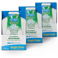 Smartmouth Mouthwash Travel Packets For 24 Hours Of Fresh Breath Guaranteed, 3 Boxes, 10 Packs Each