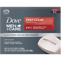 Dove Men+Care Body And Face Bar More Moisturizing Than Bar Soap Deep Clean Effectively Washes Away Bacteria, Nourishes Your Skin, 375 Ounce (Pack Of 8)