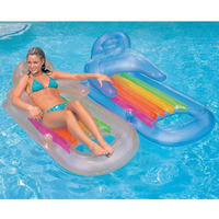 Intex King Kool Inflatable Lounge Blue & Pearlescent Silver Gift Set Bundle - 2 Pack, 63"" X 33.5""