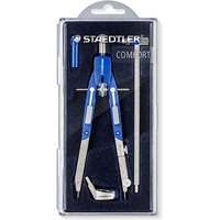 Staedtler Comfort 4 Pc Metal 6"" Quick Setting Compass Set, 552 02