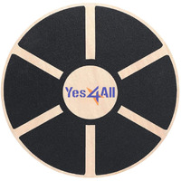Yes4All Versatile Wooden Wobble Balance Trainer Board With 360 Degree Rotation, Balance Board For Standing Desk, Core Training, Exercise Balance Stability Trainer 15.75 Inch