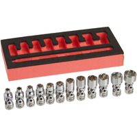 Astro Pneumatic Tool 7412 12-Piece 1/4"" Drive Flex Socket Set - 6 Point - Metric